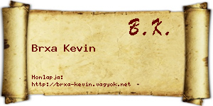 Brxa Kevin névjegykártya
